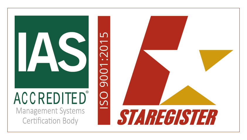 Sello de certificación ISO 9001:2015 IAS Accredited - StarRegister